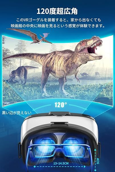 白 【2023新登場 VRゴーグル】 VRヘッドセット VRグラス 3Dパノラマ