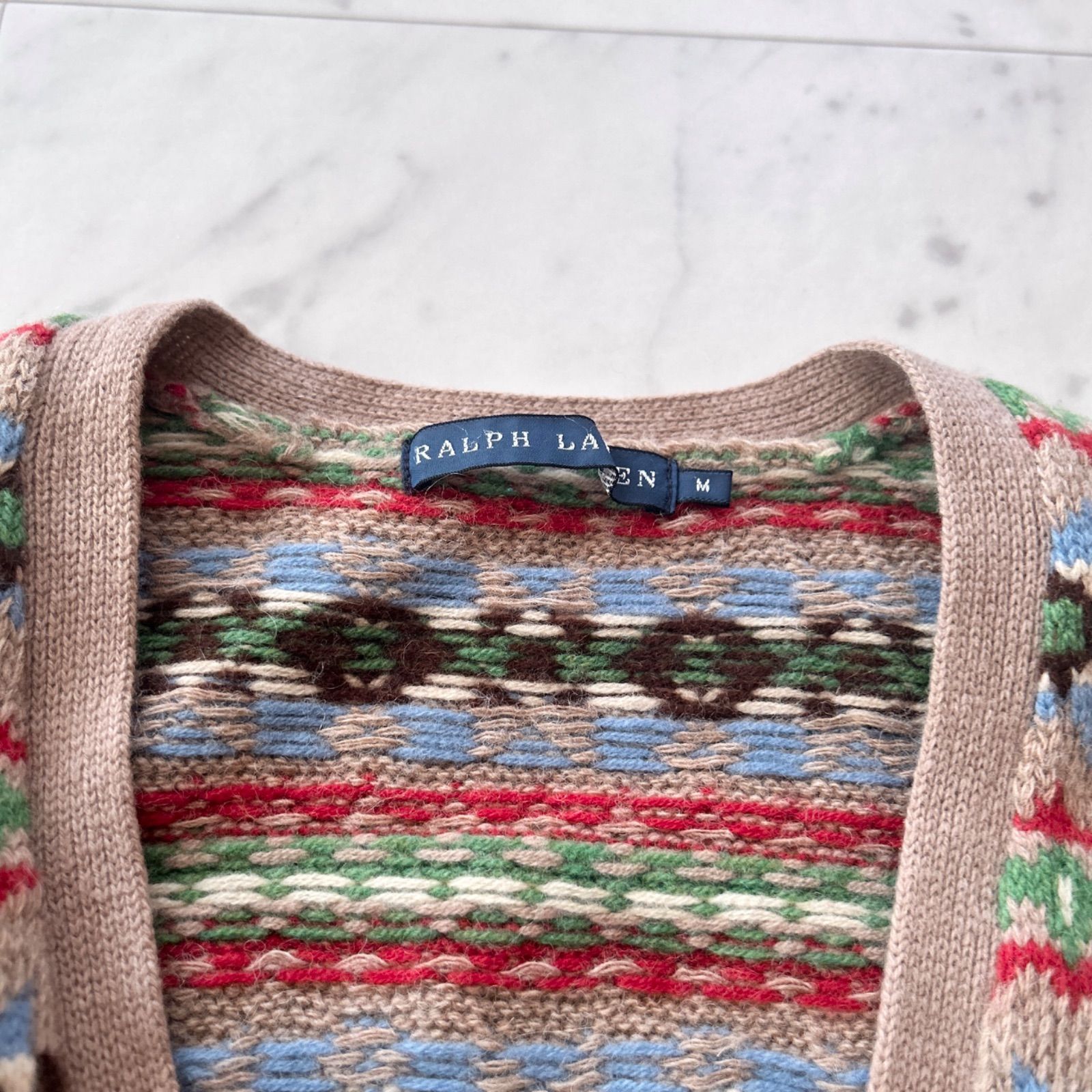 ラルフローレン ウール カシミヤ ニット カーディガン Mサイズ フェア