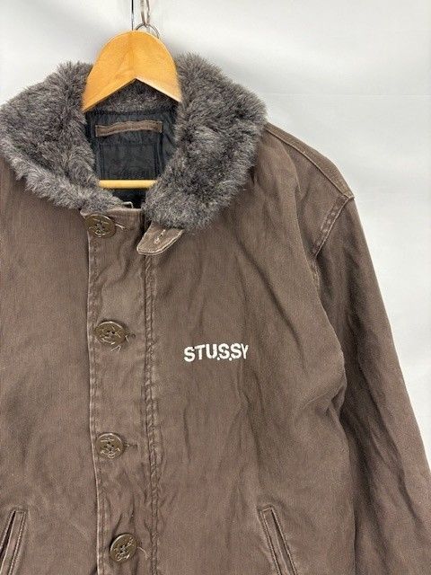 Stussy 襟ボア 裏キルティング デッキジャケット ワンポイント サイズXL 07100702 01