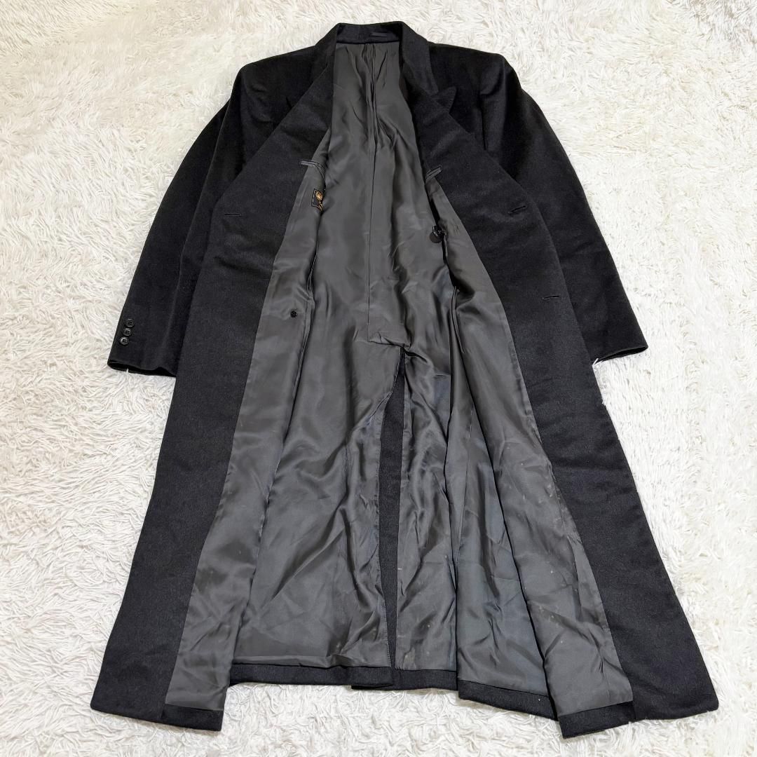 マキシ丈カシミヤチェスターコート48 ブラック