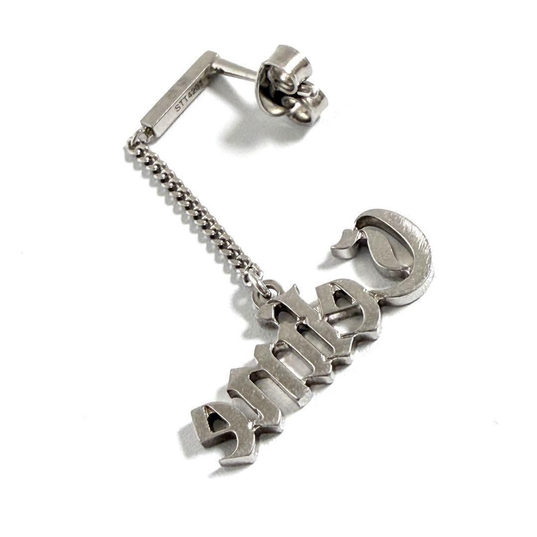 片耳用 セリーヌ メンズ シングル ピアス ゴシック ロゴ シルバー925