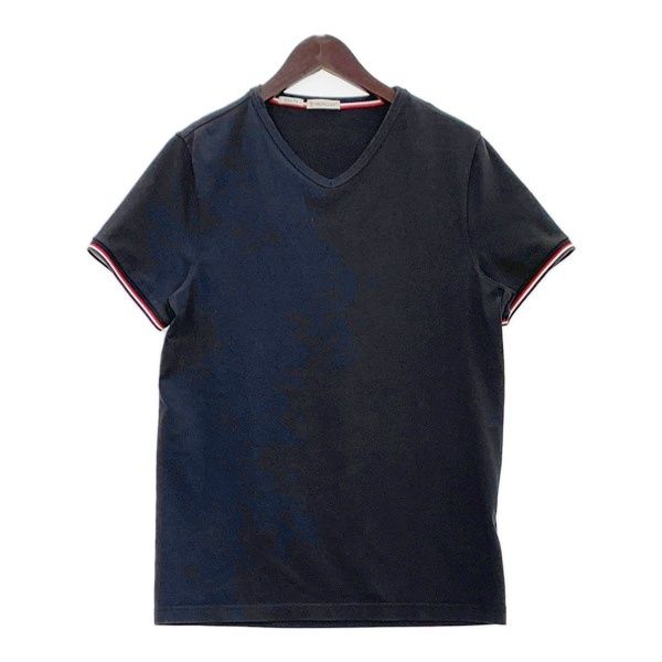 MONCLER スリムフィット Vネック Tシャツ 半袖 カットソー ロゴ 