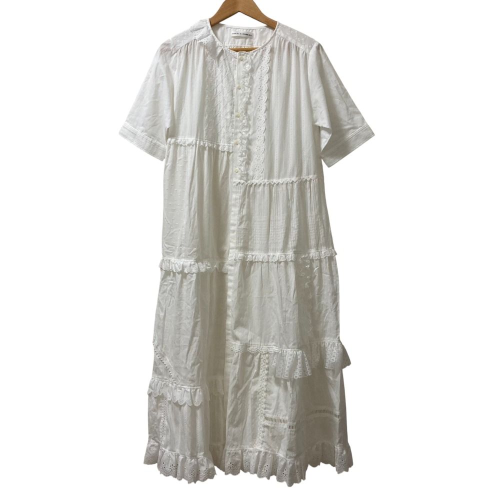 25SS TORI-TO トリト ビームスボーイ別注 ティアード ロングワンピース M ホワイト レディース 古着