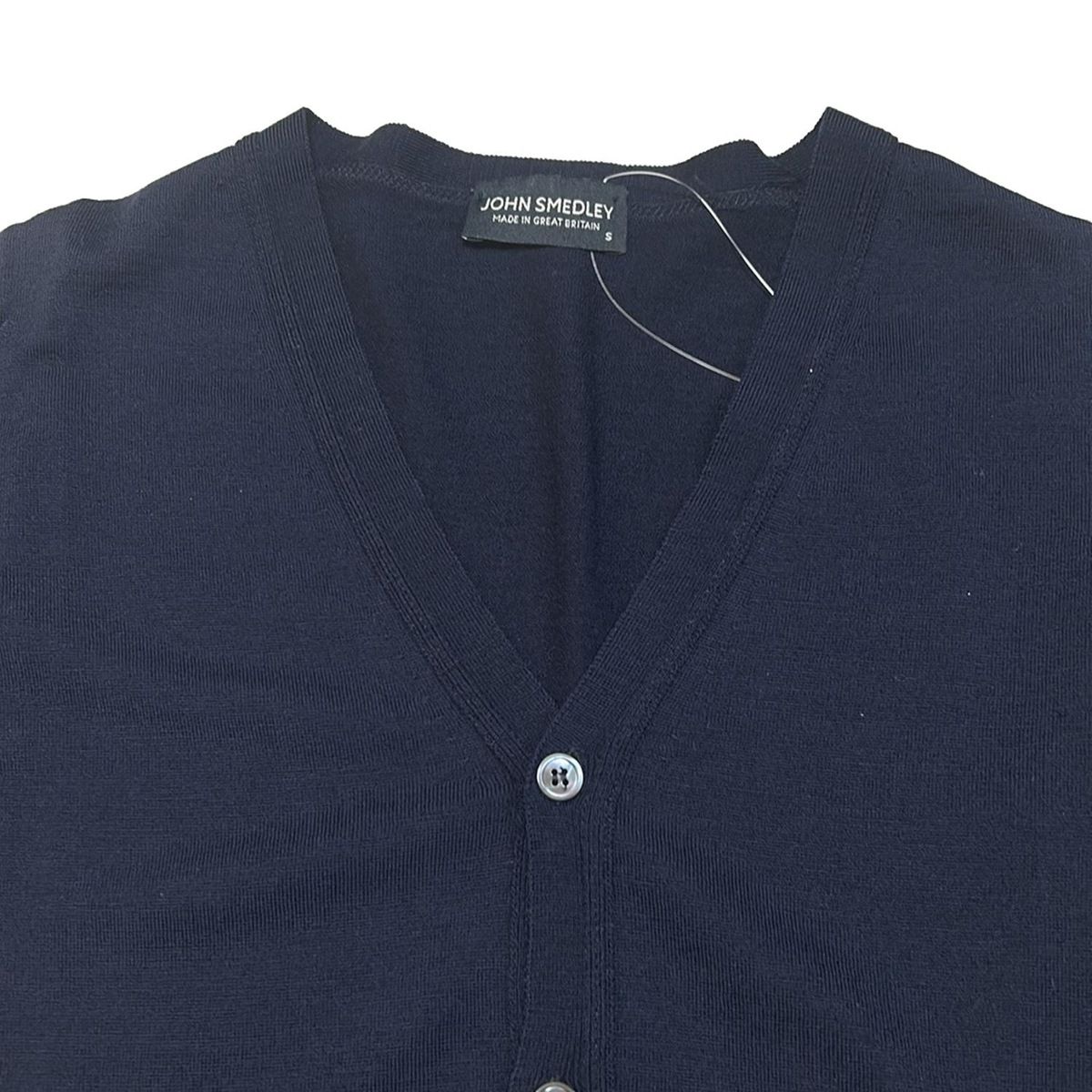 JOHN SMEDLEY ダークネイビー カーディガン JOHN SMEDLEY（ジョンスメドレー） Vネックカーディガン