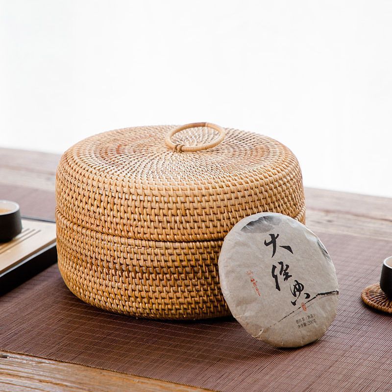 T茶籠 茶道具収納 古風 藤編細工籠7