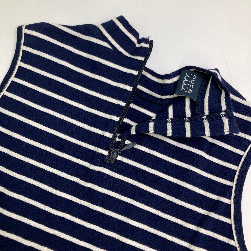 サイズ：サイズ表記無 MUTA MARINE ムータマリン  ノースリーブTシャツ ボーダー柄 ネイビー系 [240101434865] ゴルフウェア レディース ストスト サイズ：サイズ表記無 MUTA MARINE ムータマリン ノースリーブT