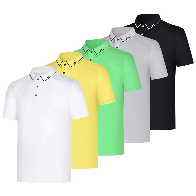 J.LINDEBERG ゴルフトップス メンズ Tシャツ POLO 半袖 夏 ゴルフウェア 白/黒/緑/黄/灰 5色選択可能 S-XXLサイズ