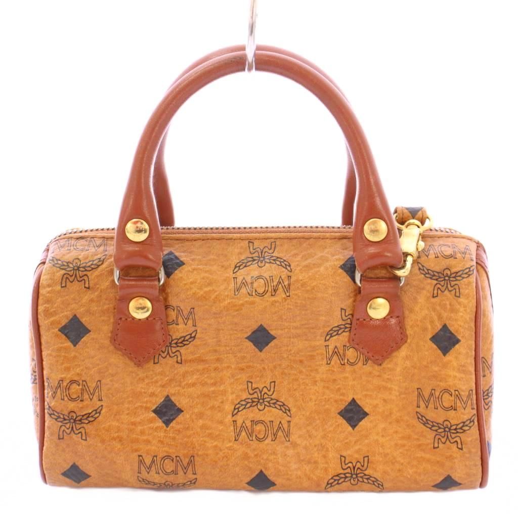 MCM エムシーエム ハンドバッグ ミニボストンバッグ レザー ヴィセトス柄 MCM ミニボストンバッグ ヴィセトス ハンドバッグ レザー エムシーエム