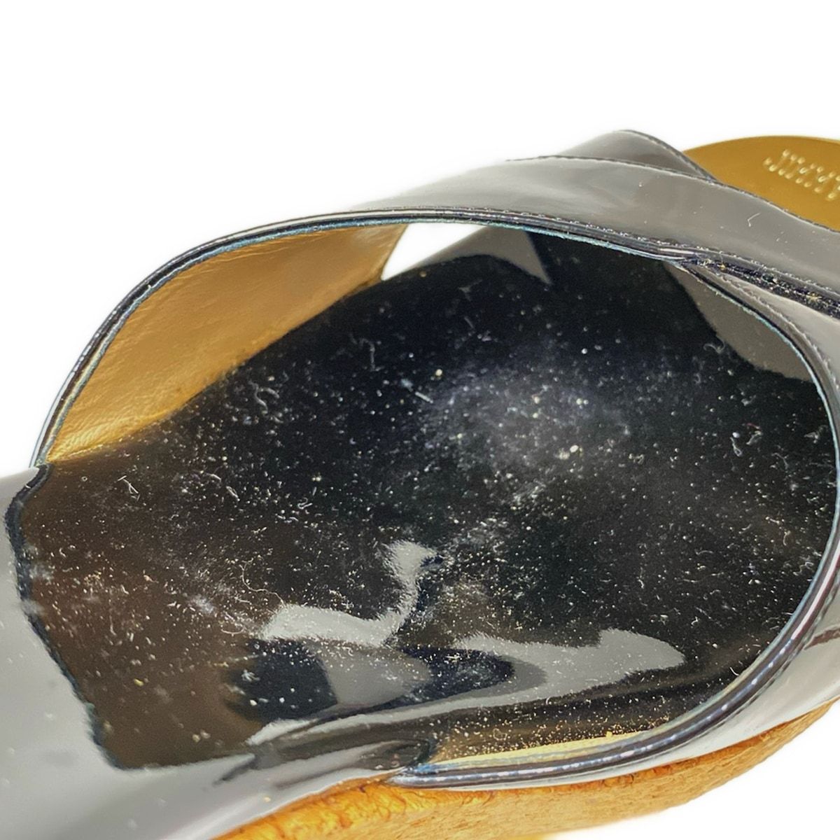【極美品✨】JIMMY CHOO サンダル ウェッジソール エナメル 黒 36 極美品✨】JIMMY CHOO サンダル ウェッジソール エナメル 黒 36