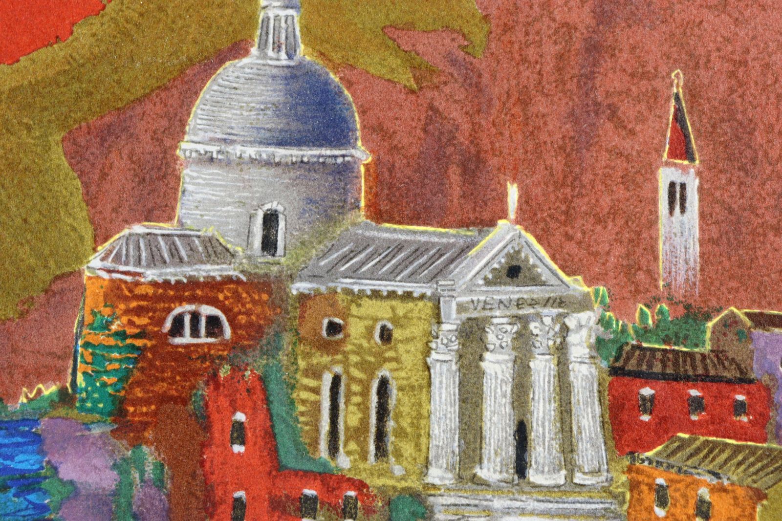 ヴェネツィア風景 リトグラフ E.A. 中村清治「ヴェネツィア風景」リトグラフ 絵画買取・販売の小竹美術