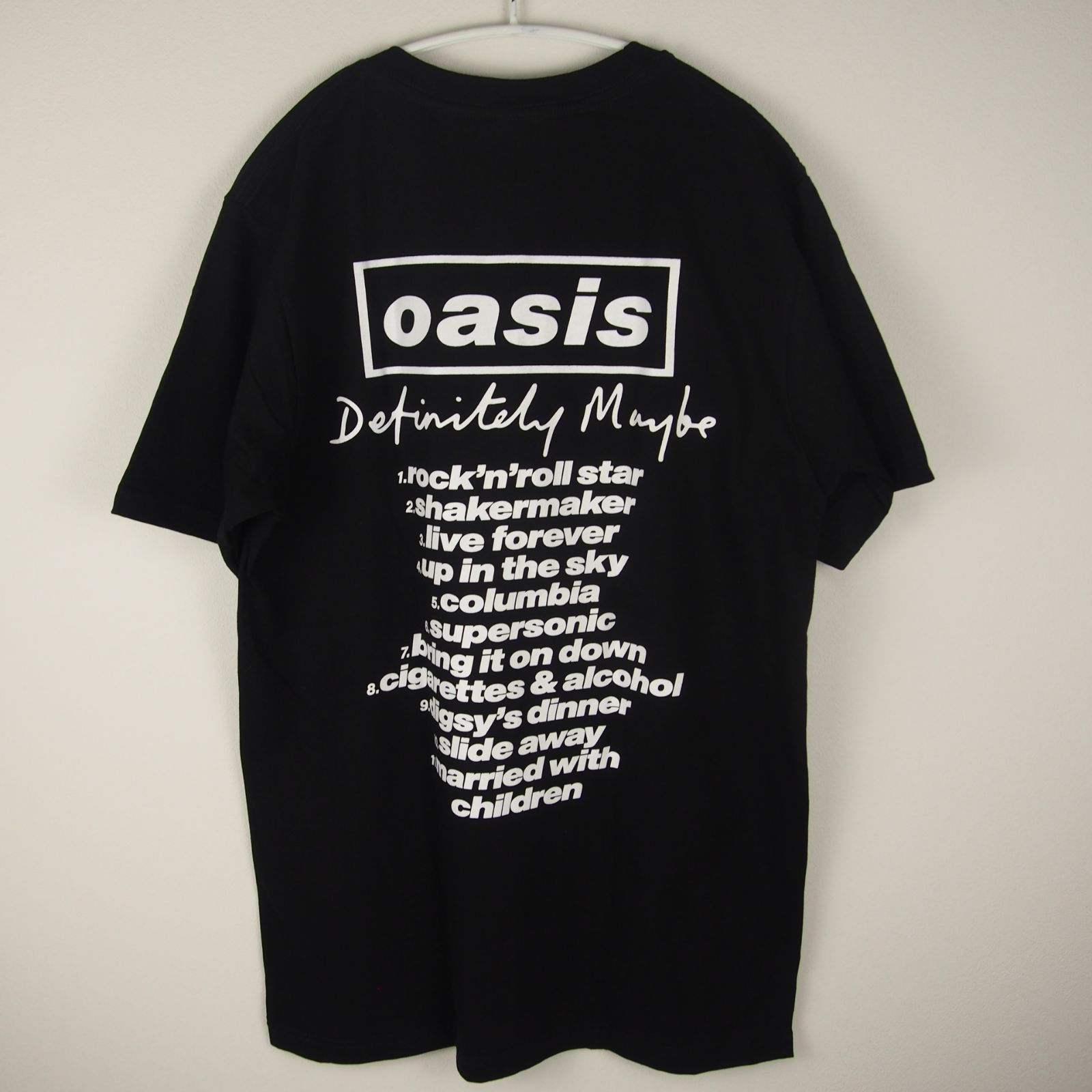 ① oasis オアシス バンドT 黒 Lサイズ プリントTシャツ ロックT