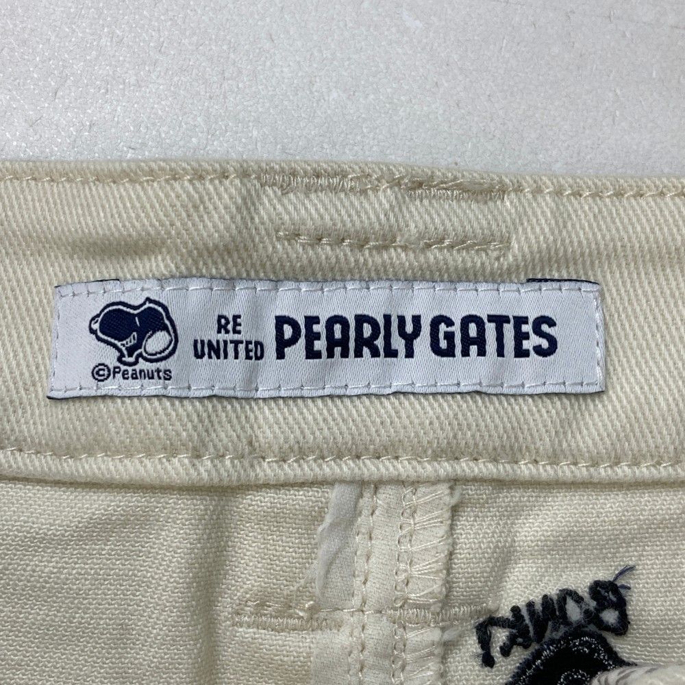サイズ：2 PEARLY GATES パーリーゲイツ  ストレッチスカート スヌーピー 刺繍 総柄 ホワイト系 [240101429037] ゴルフウェア レディース ストスト PEARLY GATES パーリーゲイツ ×PEANUTS ストレッチスカート