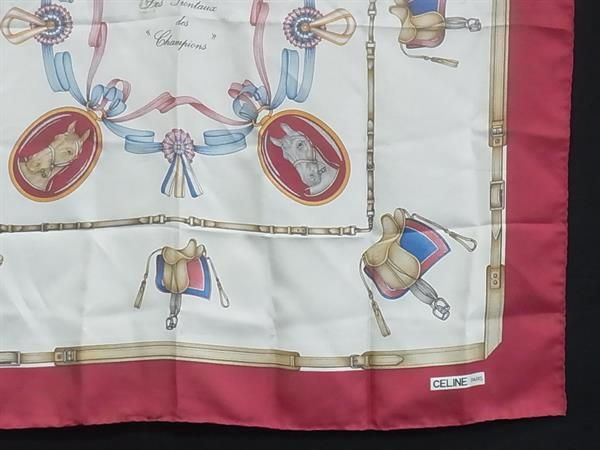 セリーヌ　SILK100% 大判スカーフ セリーヌ スカーフ 大判スカーフ シルク100 CELINE 馬柄