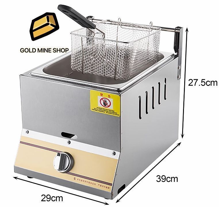 バスケットと蓋付きの10L業務用カウンタートップガスフライヤー ガスディープフライヤー