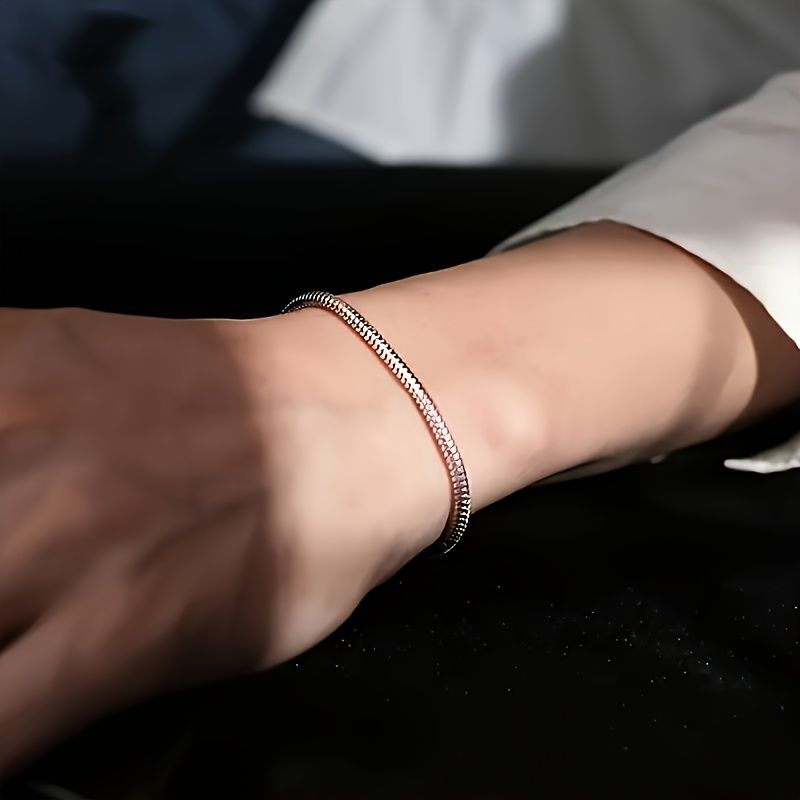 925シルバー イタリアン・スネークチェーン・ブレスレット アドバンスド・シンプル 結婚式・宴会・日常着用に適し バレンタインデー・記念日 感謝祭のギフト クリスマスギフト 新年ギフト