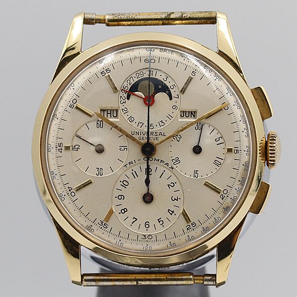 稼働品 18K.750 ユニバーサル ジュネーブ 腕時計 QJ54 