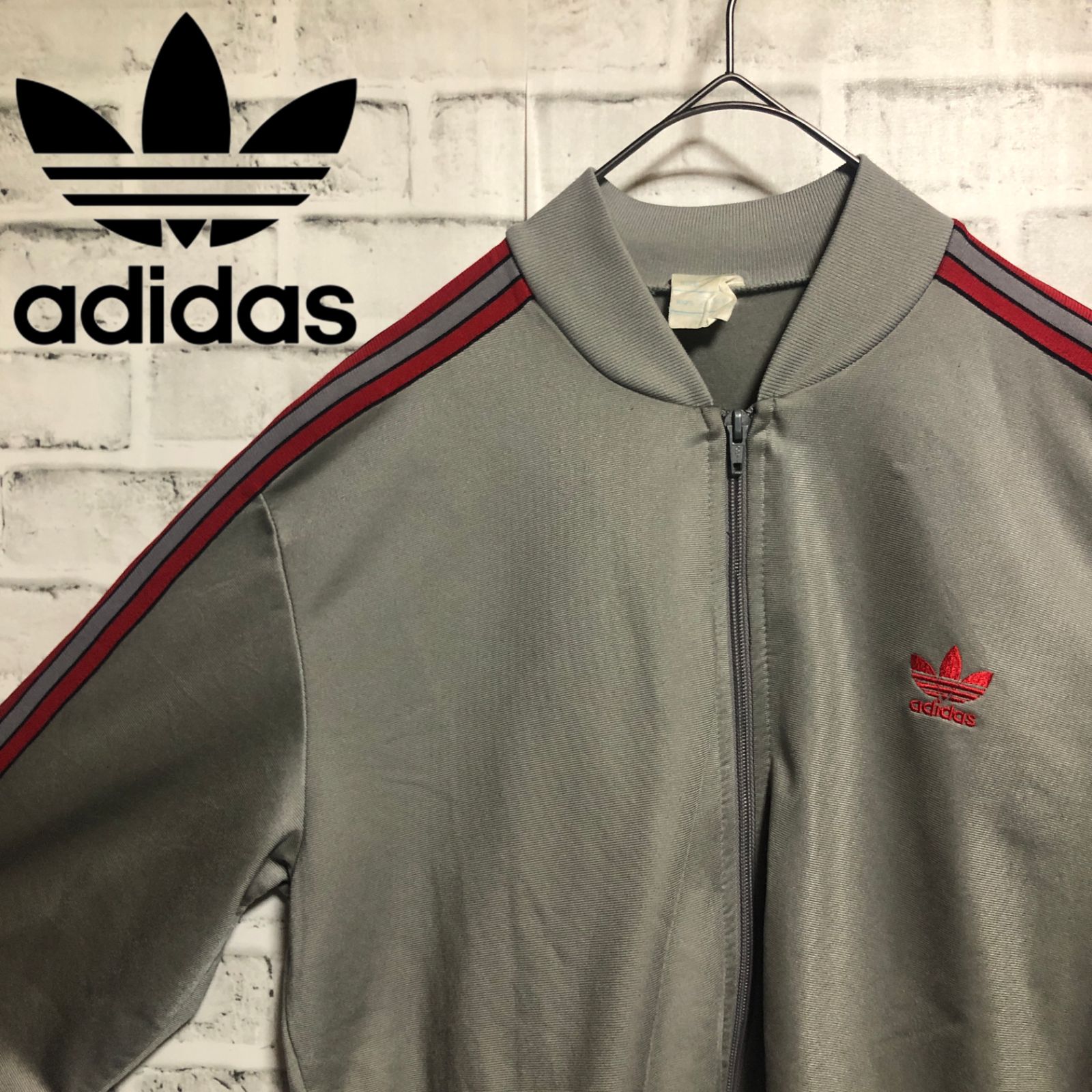 70s⭐️adidas トラックジャケット/ジャージ L 刺繍トレファイル 