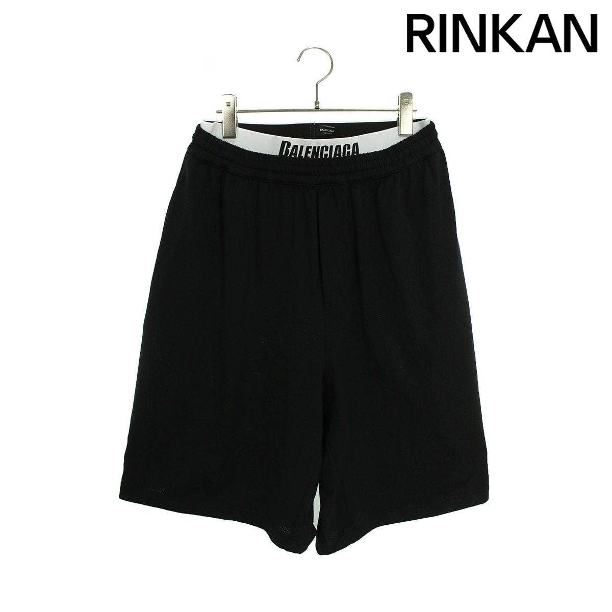 バレンシアガ  698317 4C0B4 Swim Shorts レイヤードメッシュロゴハーフパンツ メンズ M