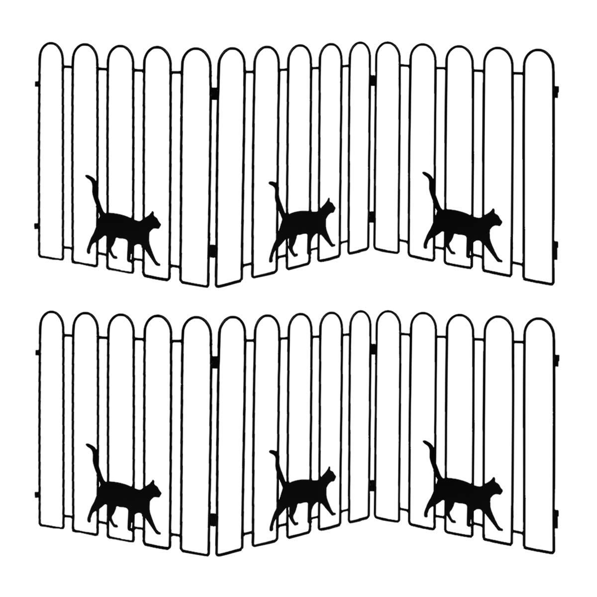 折り畳めるアイアンフェンス 猫3連