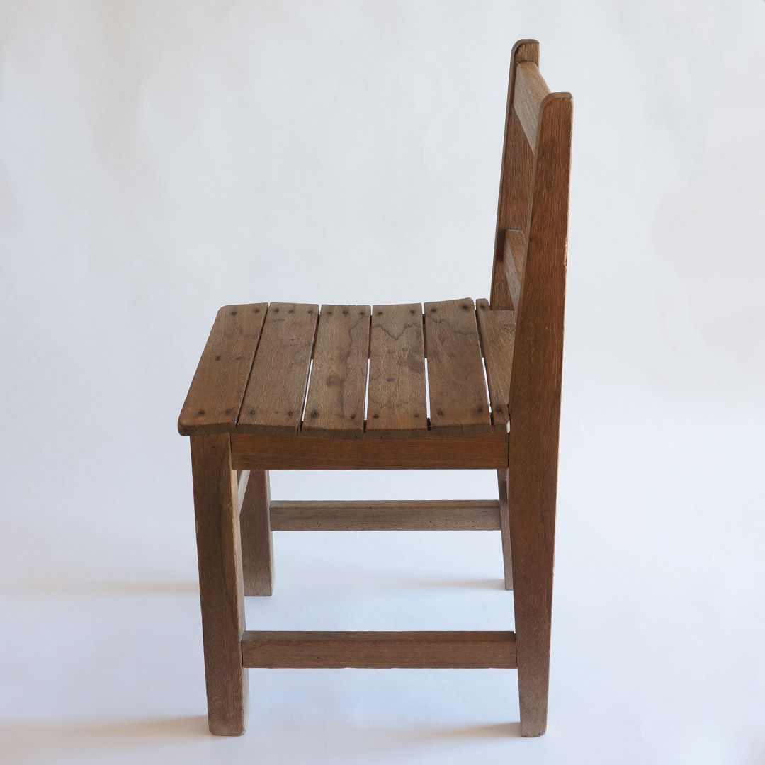 節約術学校　レトロ　木の椅子 座椅子