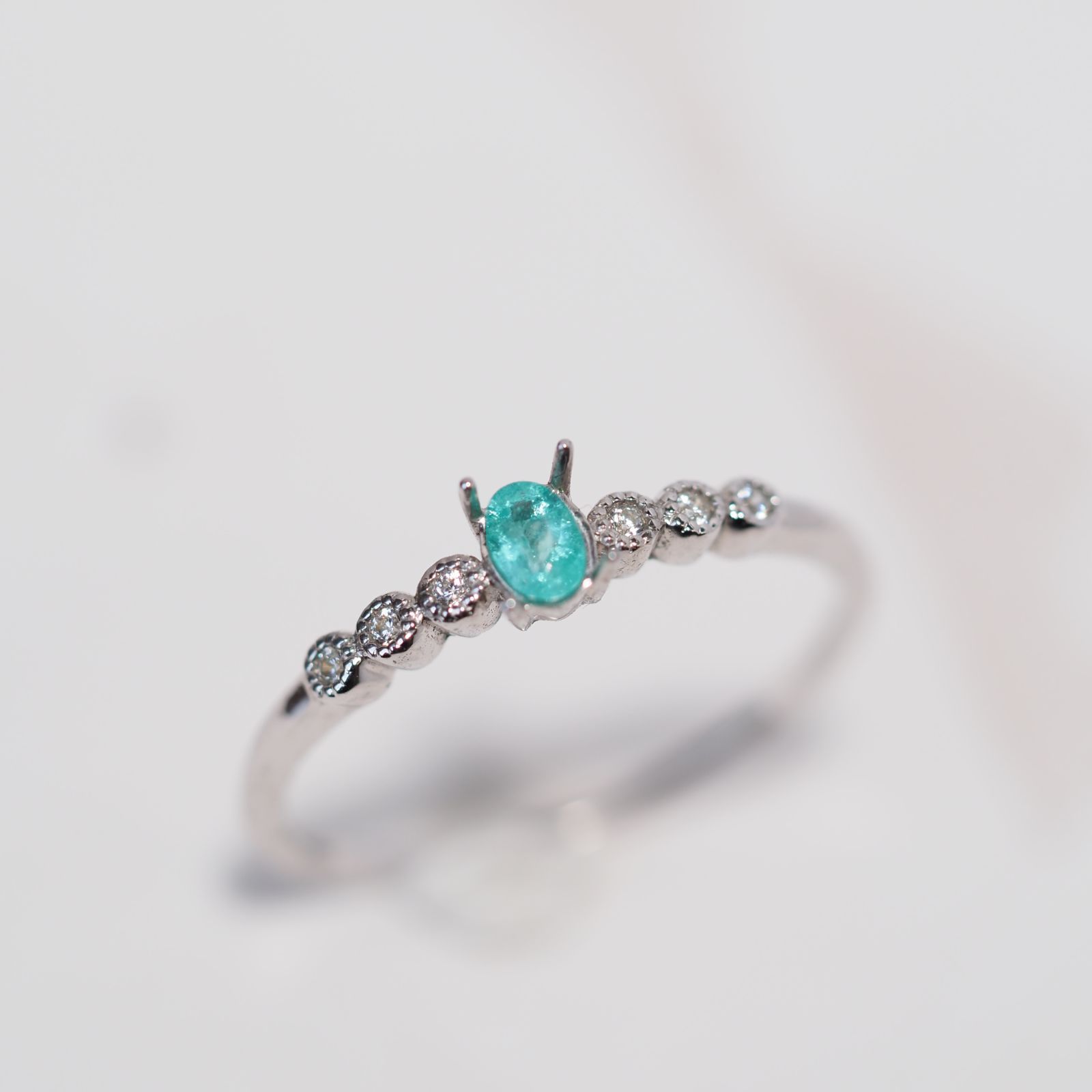 minはる★ブラジル産パライバトルマリンカラートルマリン★リングオーダー パライバトルマリン ブラジル産 0.088ct リング k10 セミ