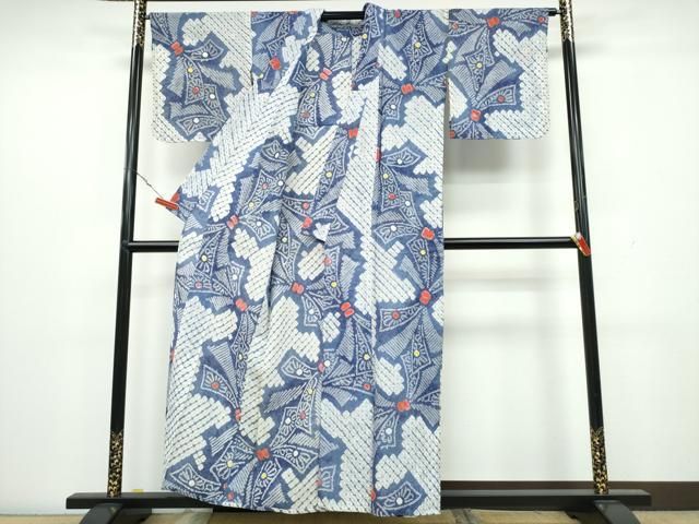 平和屋着物∴夏物 浴衣 有松鳴海絞り 束ね熨斗 綿 CAAW1146ng