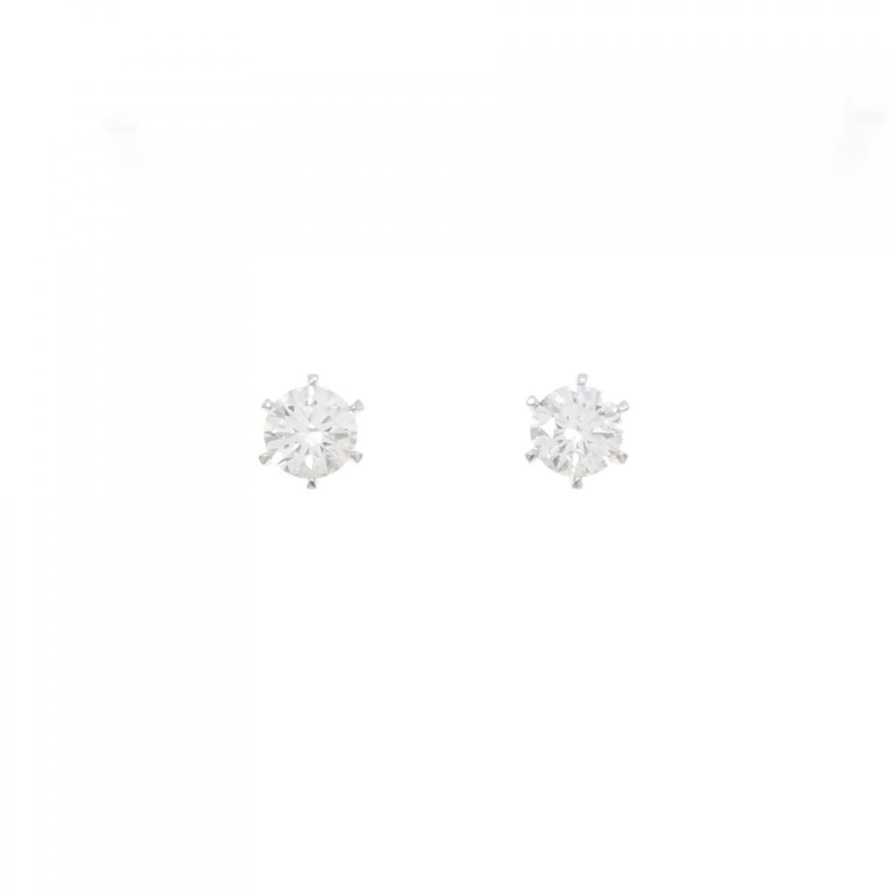 リメイク PT900|ST ダイヤモンド ピアス 0.502CT 0.506CT F VS2 3EXT-EXT