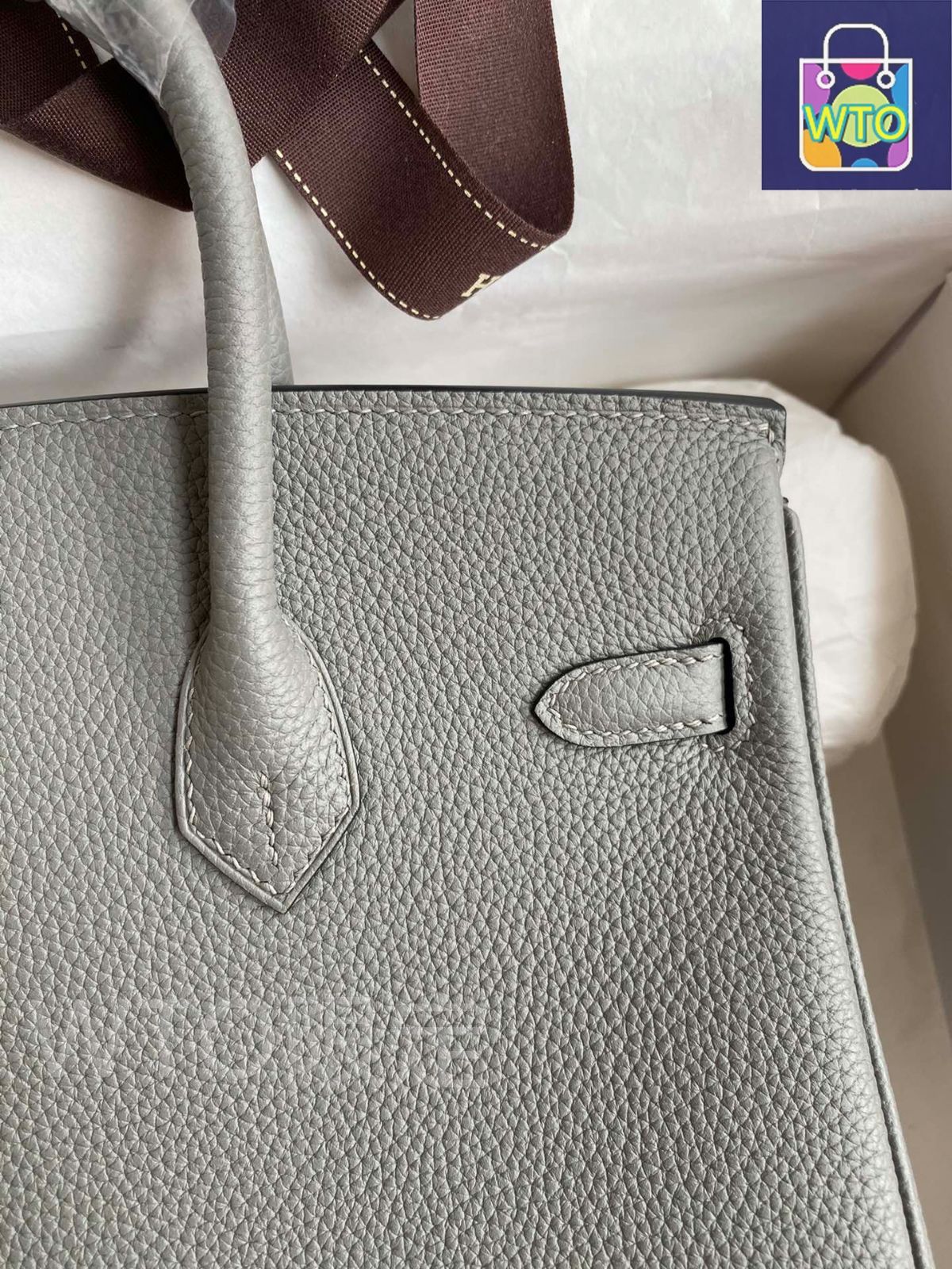 エルメス birkin Cumulus グレー シルバー バックル レディース