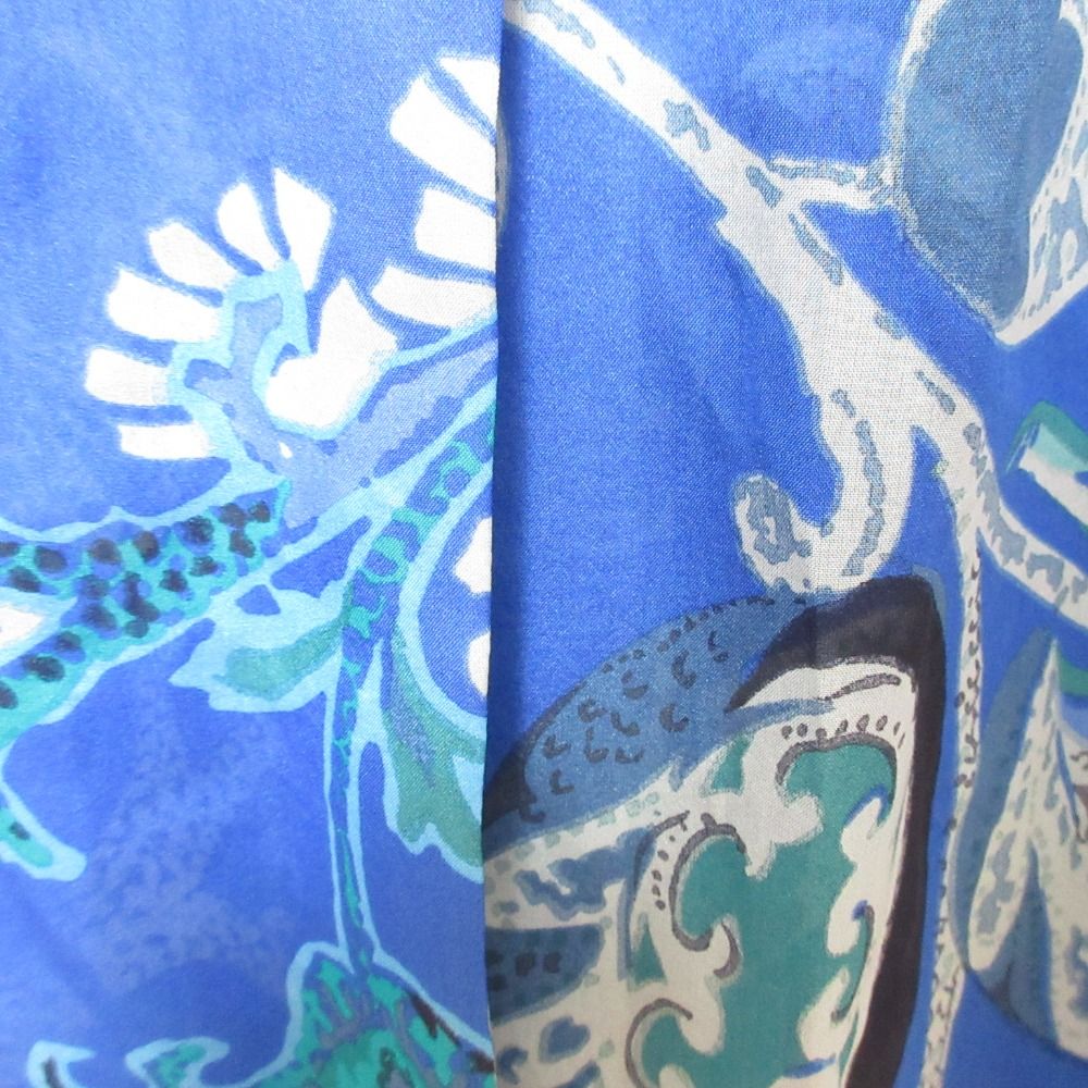美品 LANVIN ランバン ヴィンテージ ペイズリー柄 ロングスリーブ シルクシャツ ブラウス サイズ40 ブルー レディース 古着 中古 LANVIN - 美品 LANVIN ランバン ヴィンテージ ペイズリー柄
