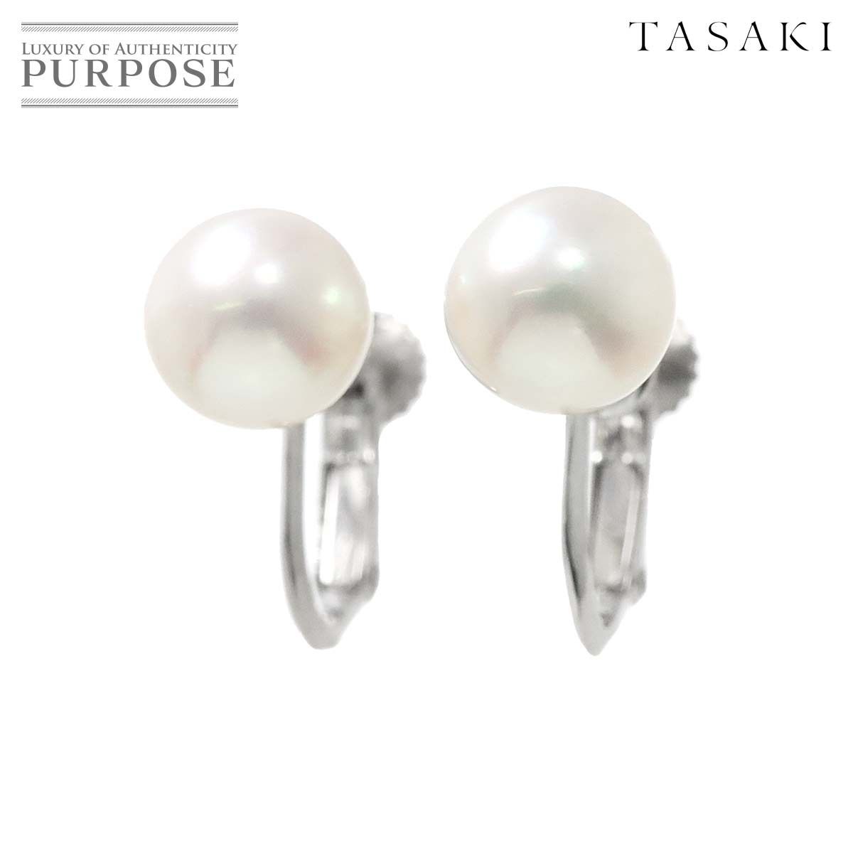 タサキ TASAKI アコヤ真珠 7.5mm イヤリング K18 WG ホワイトゴールド 