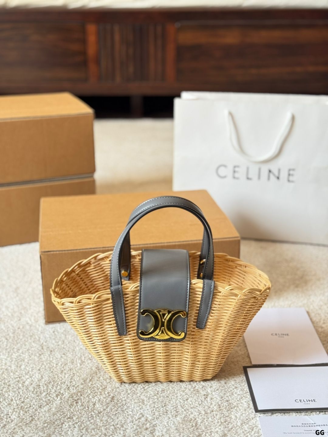 国内発送/CELINE/ウィッカー ティーン・クーフィン CELINE - 新品 定価以下 CELINE セリーヌ ティーン クーファン
