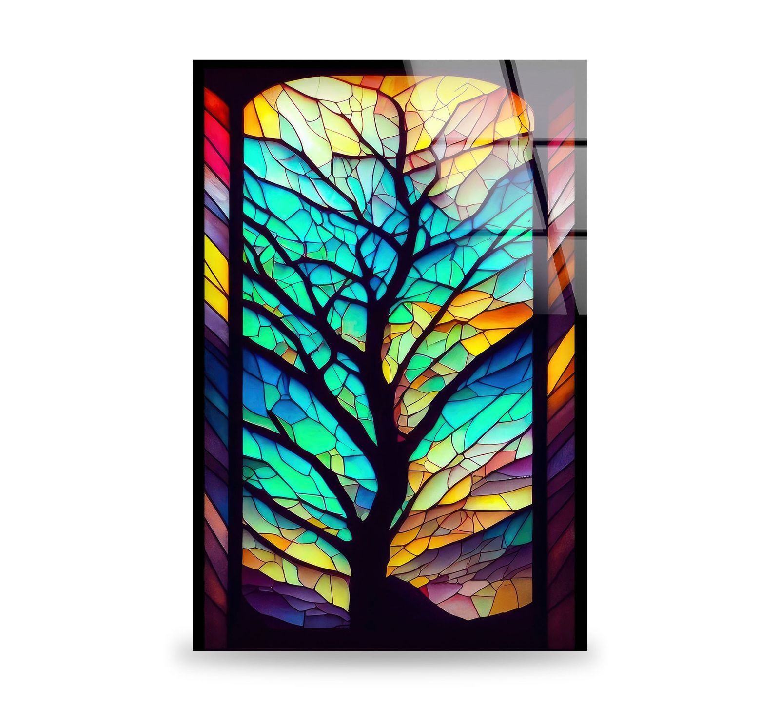 ガラスウォールアート ガラスアート素材：4mmの強化ガラス、ガラスの壁