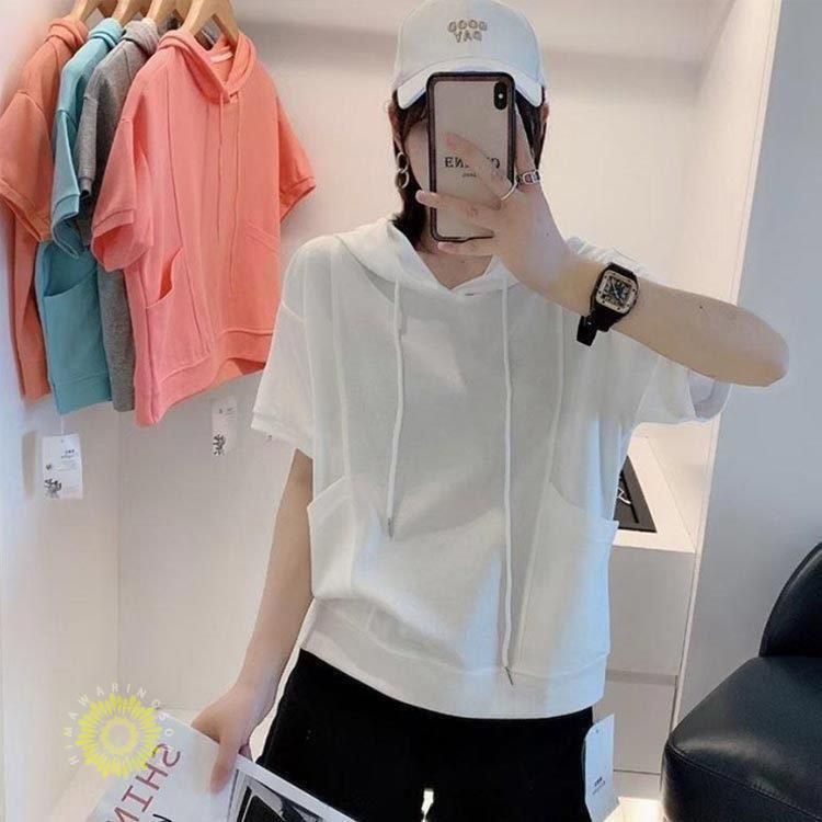 半袖 パーカー 夏 秋 Tシャツ レディース トップス カットソー 半袖 黒 ポケット付き バックプリント カジュアル おしゃれ Tシャツ 楽天市場】パーカー 半袖 レディース トップス プルオーバー t
