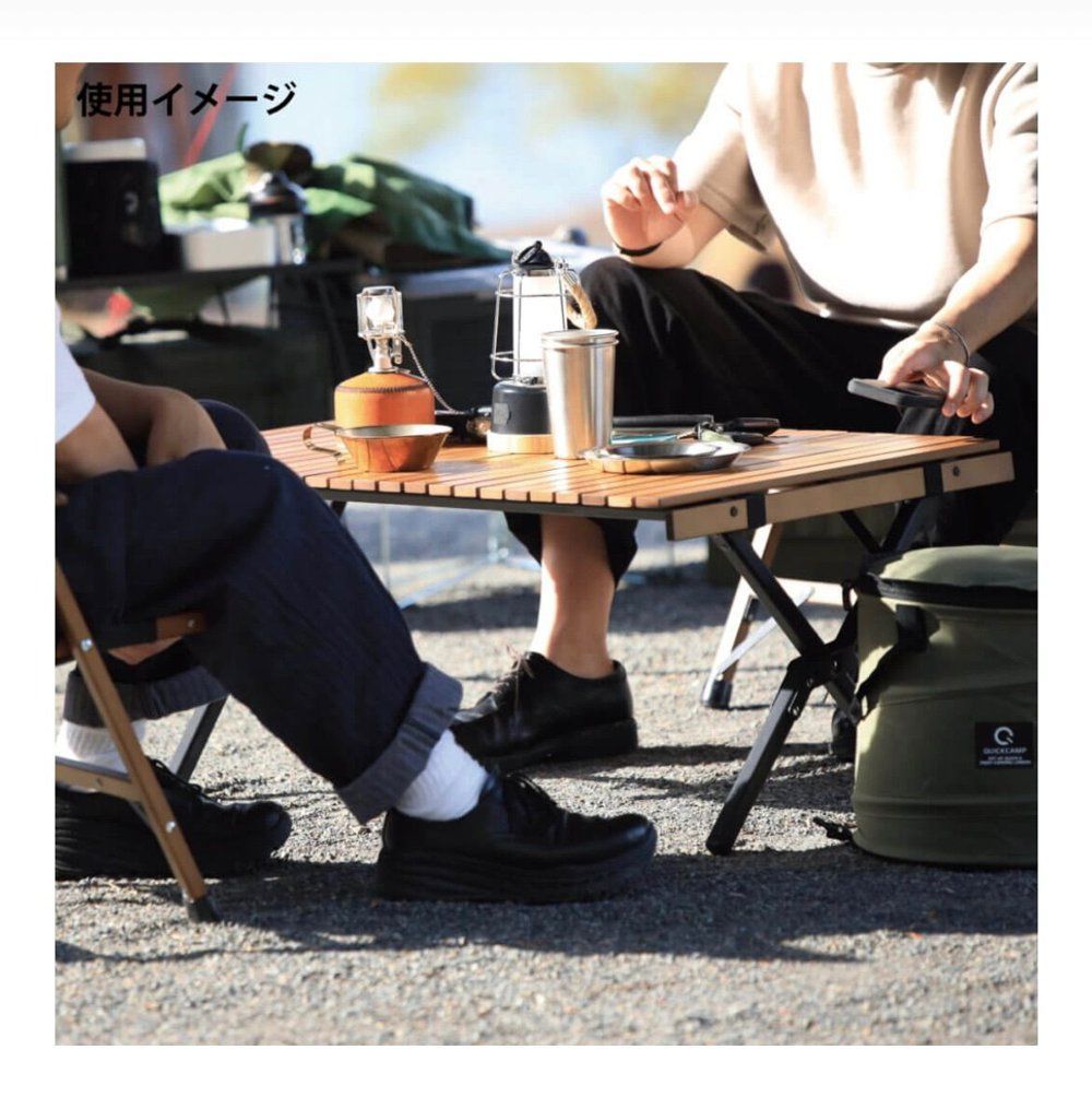 QUICK 販売 CAMP クイックキャンプ ウッドロールテーブル QC-WTX90