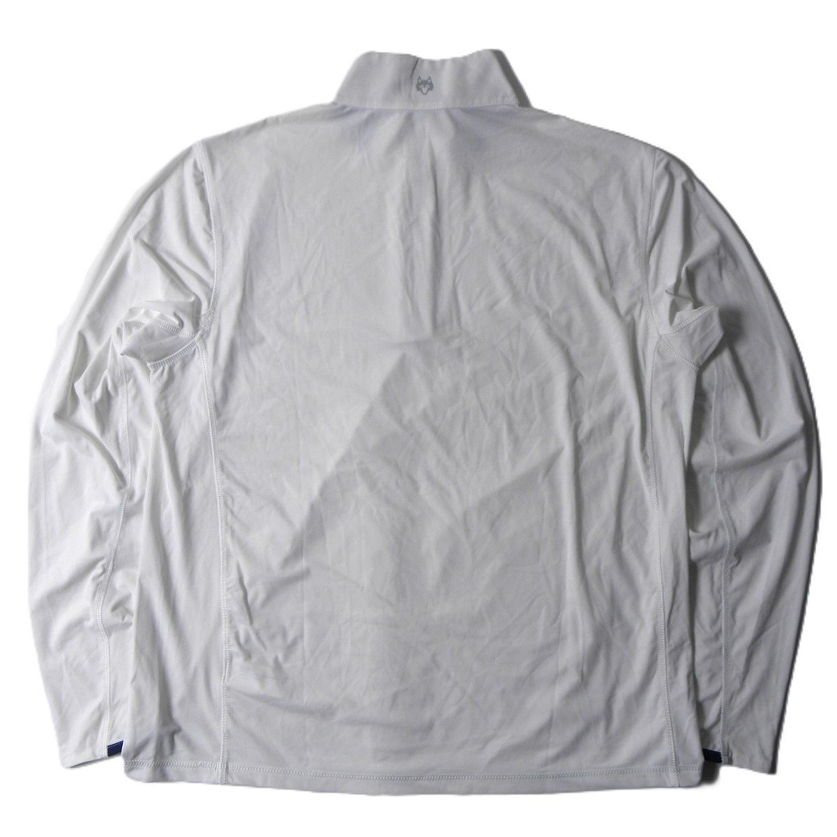 スニードジャック GREYSONグレイソン オオカミアイコン付ハーフジッププルオーバーシャツ インナー ストレッチ ゴルフウェア S ホワイト 程度良好