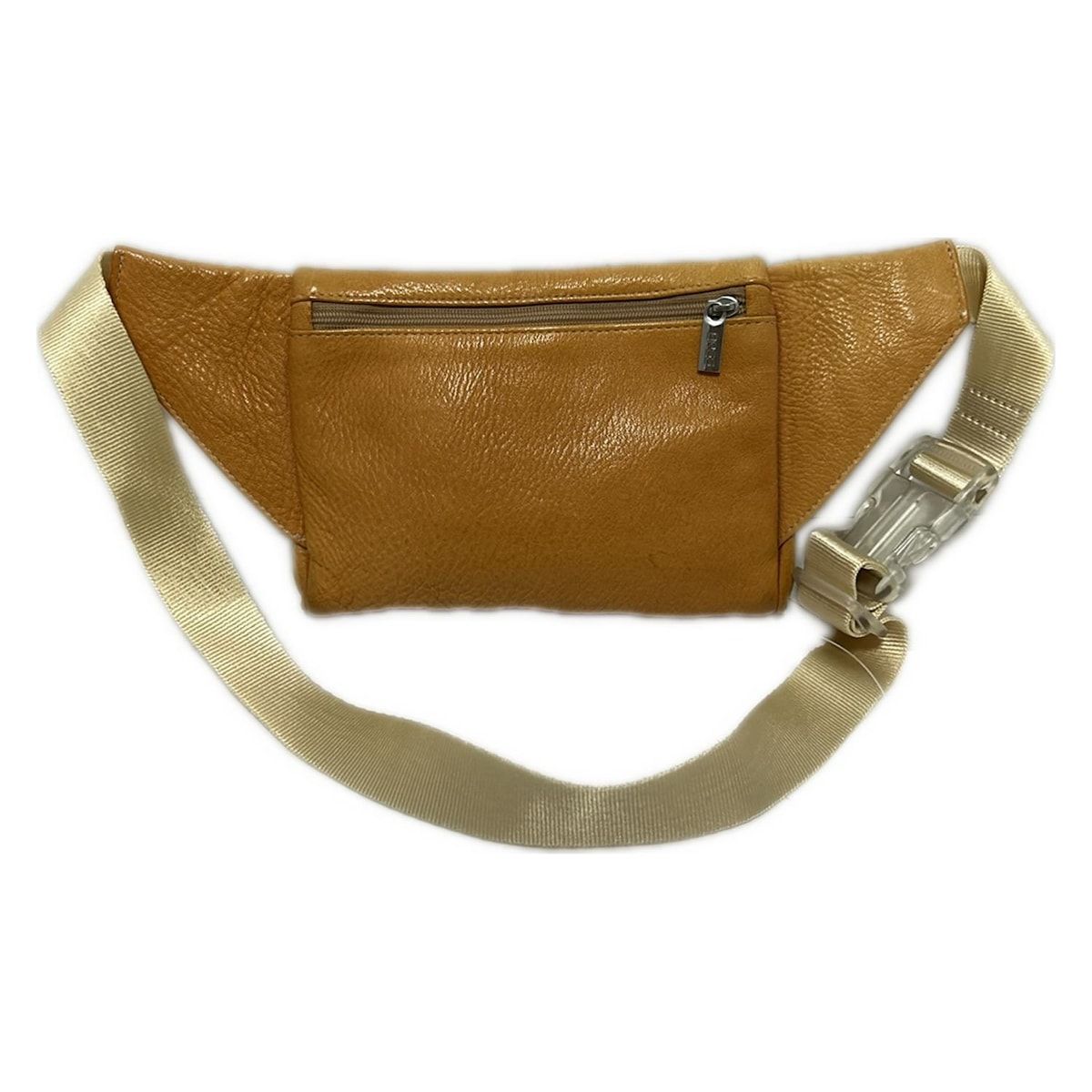 美品 ゲンテン ボディバッグ 茶 ウエストポーチ フラップ レザー
