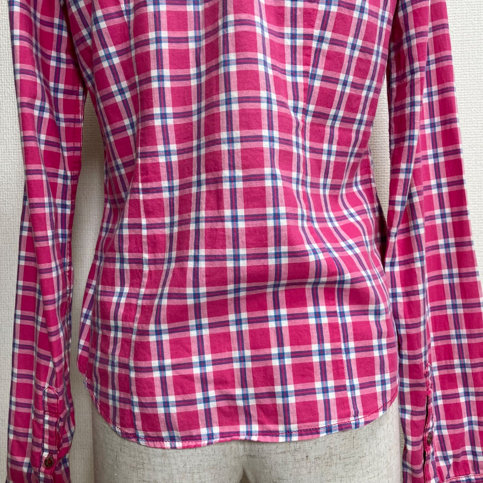 Abercrombie&Fitch アバクロ 長袖 シャツ チェック柄 ピンク Sサイズ 