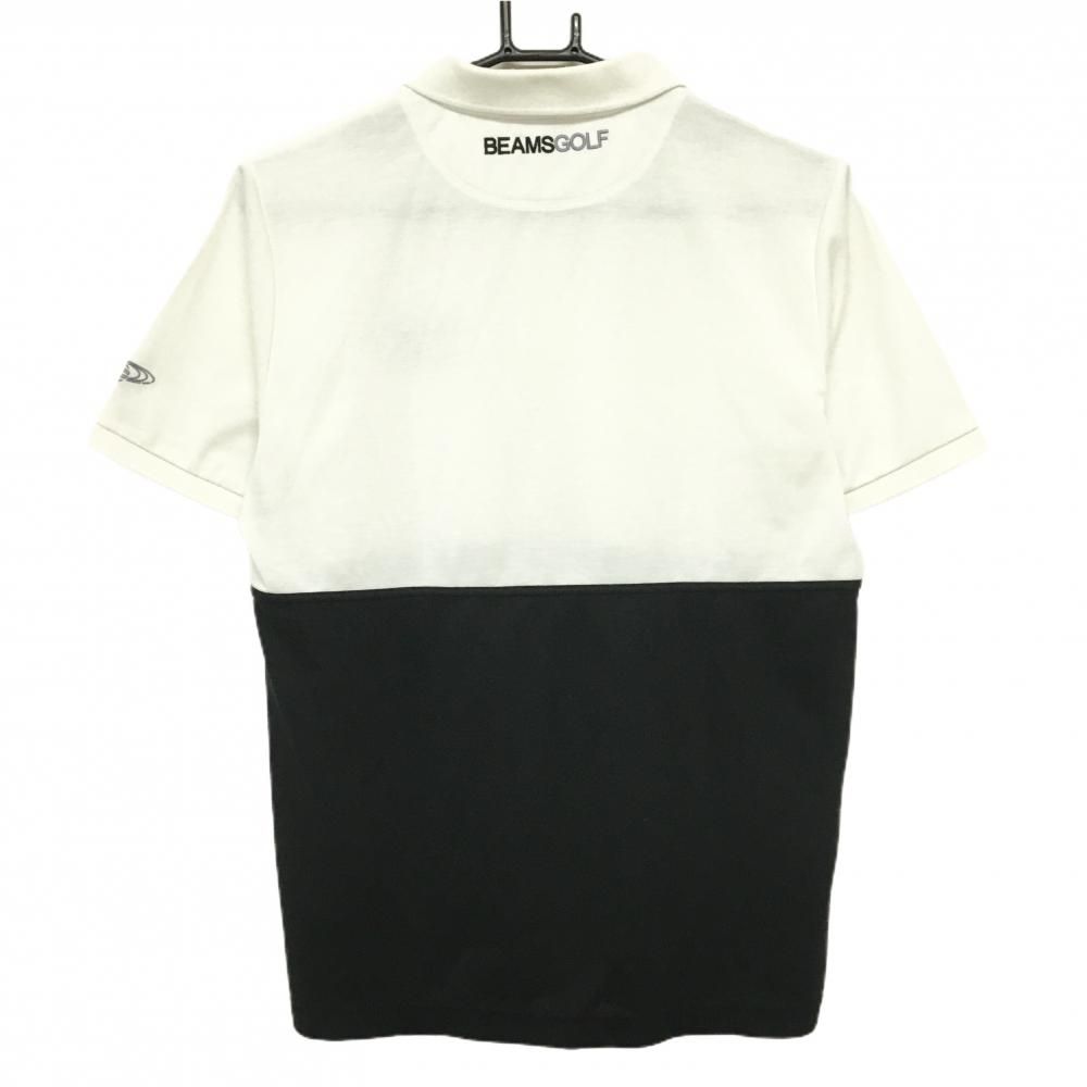 新品未使用 BEAMS GOLF ビームスゴルフ 半袖ポロシャツ M 総ロゴ BEAMS ビームスゴルフ 半袖ポロシャツ ネイビー×オレンジ 総柄