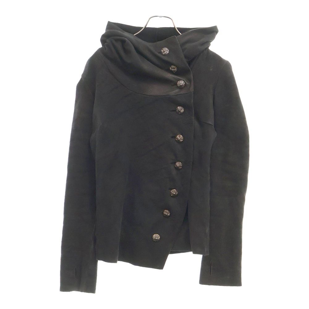 CHROME HEARTS クロムハーツ 裏地カシミヤクロスボールボタンレザー変形パーカー ジャケット レディース Chrome Hearts - CHROME HEARTS クロムハーツ 裏地カシミヤ