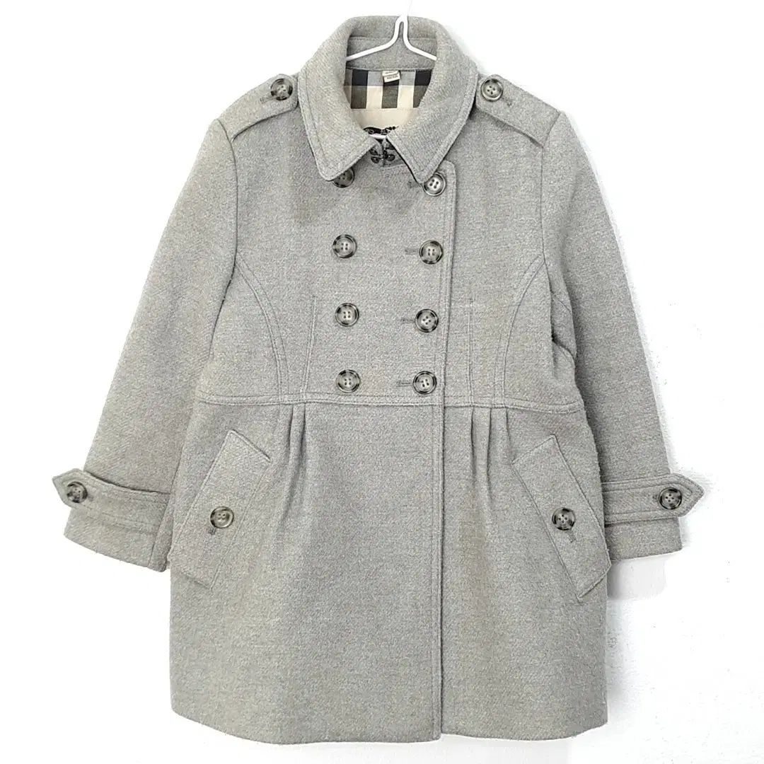 4y BURBERRY バーバリー グレー ダブル ボタン コート