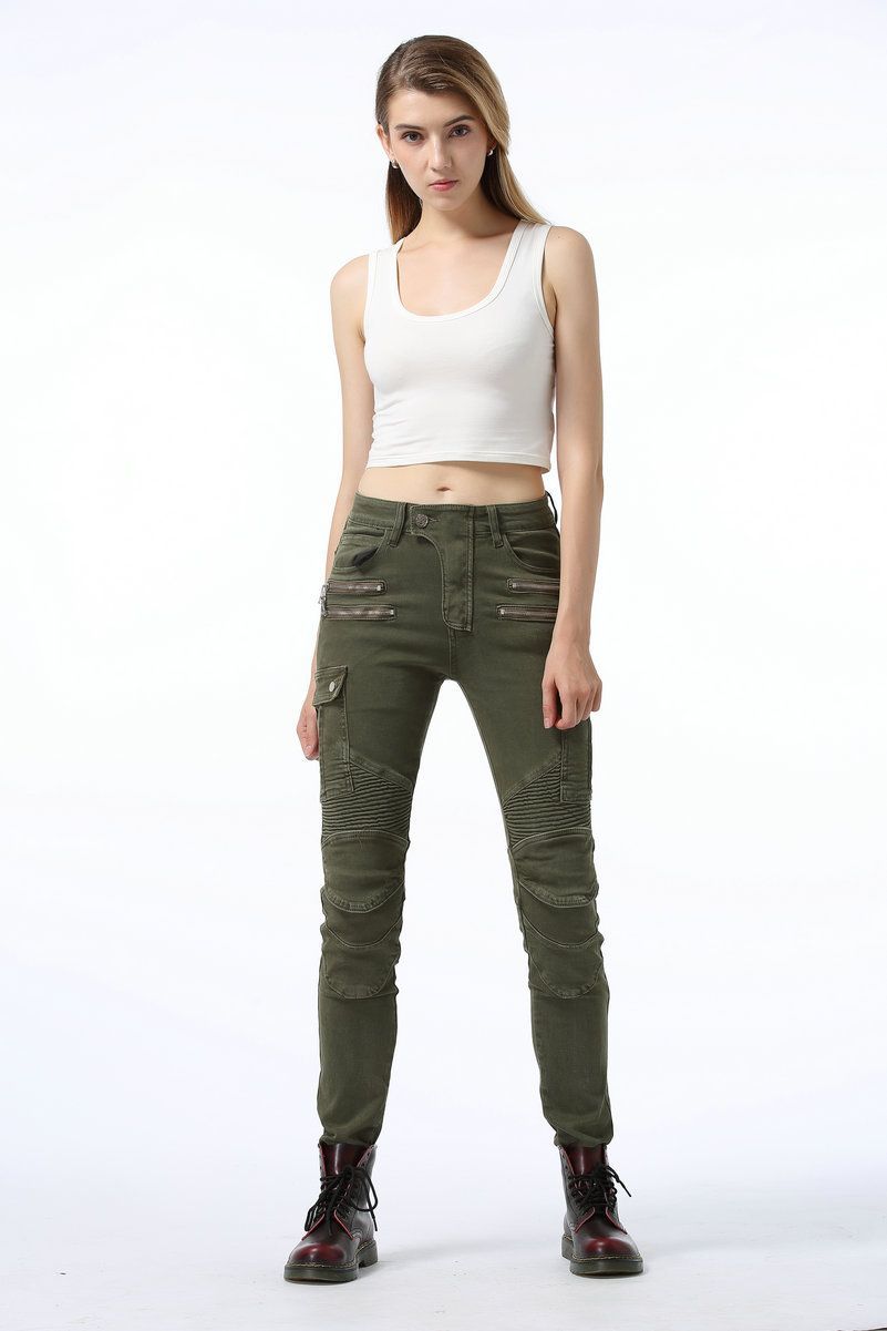 レディース用バイク用ジーンズ ライディングパンツ