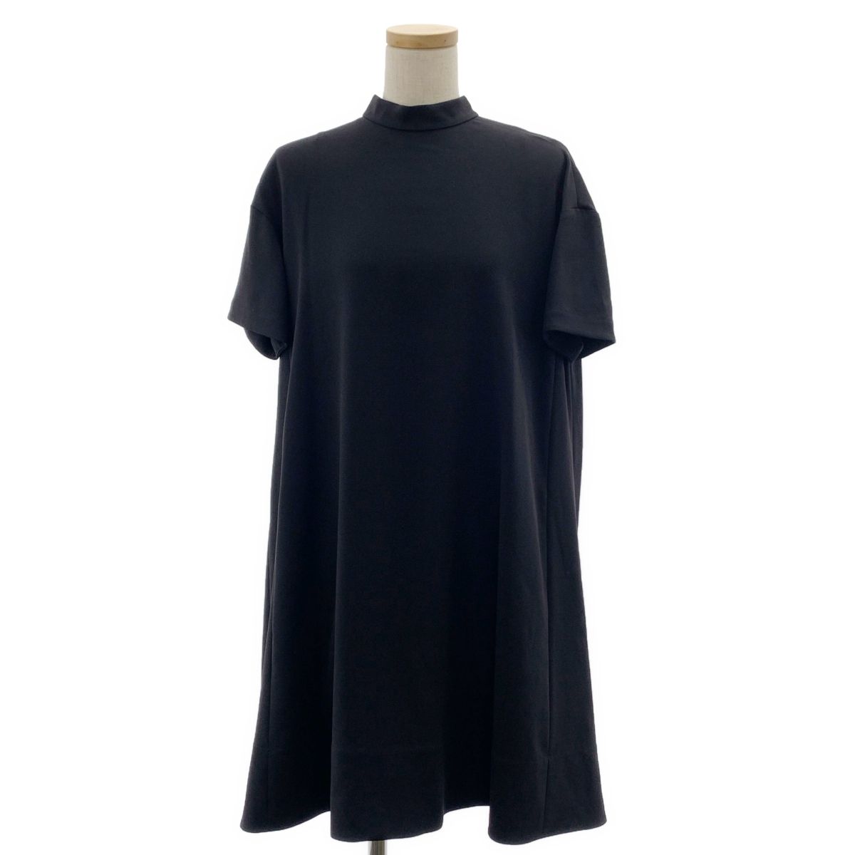 Chloe | クロエ | オーバーシルエット ハイネック ドレス ワンピース | 裏地付き | 34 | ブラック | レディース