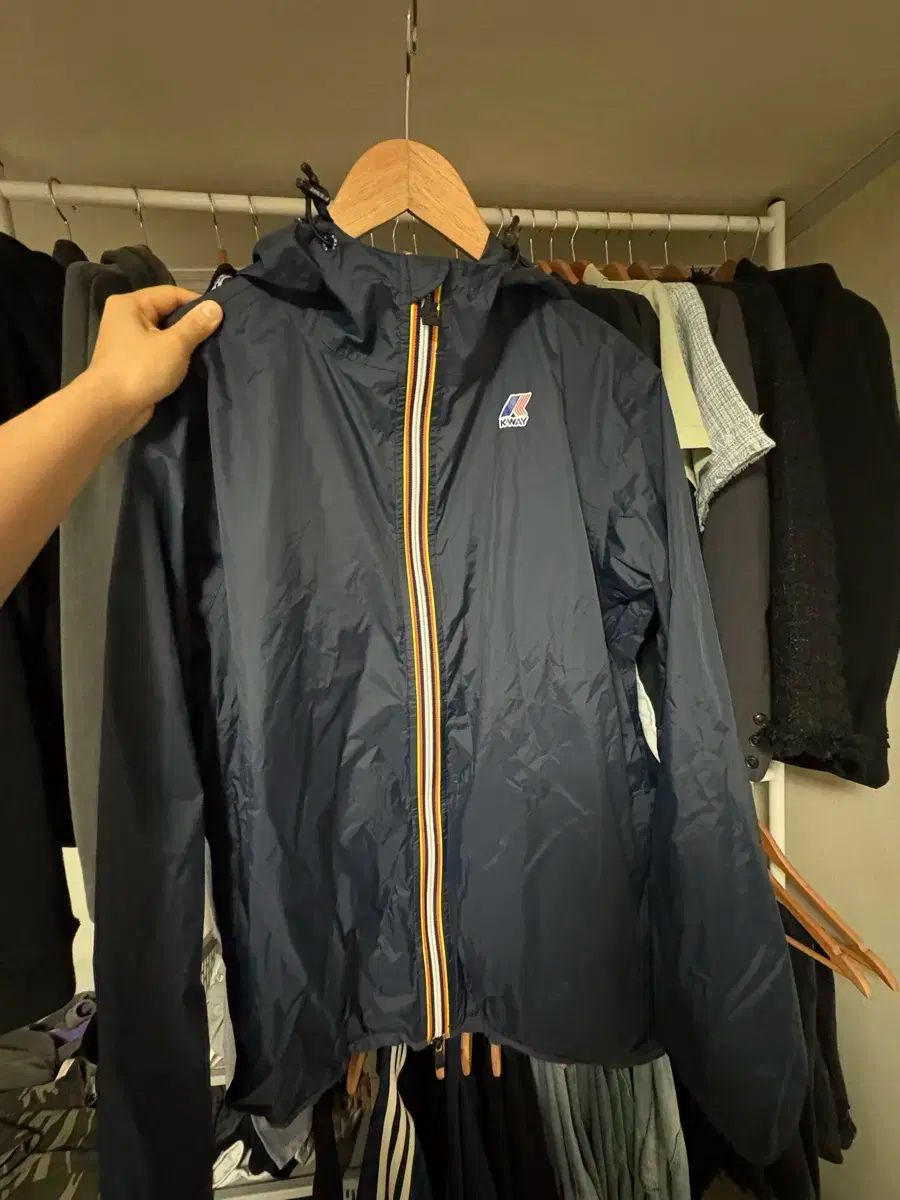 引っ越し荷物在庫整理中 K WAY ケーウェイ レインコート レディース Mサイズ ネイビー