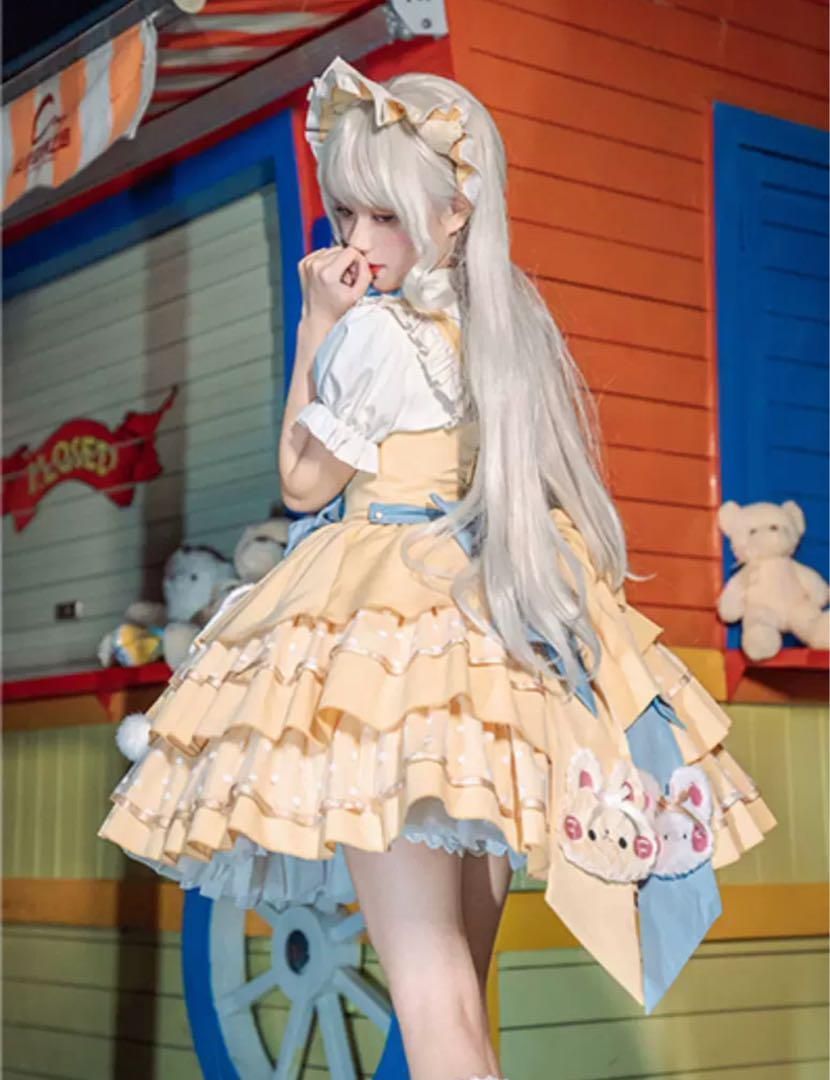 バランスの取れた ♥ ロリータジャンパースカート お出かけ 普段着にオススメ 飾りは取り外し 品質が完璧、値段が激安！