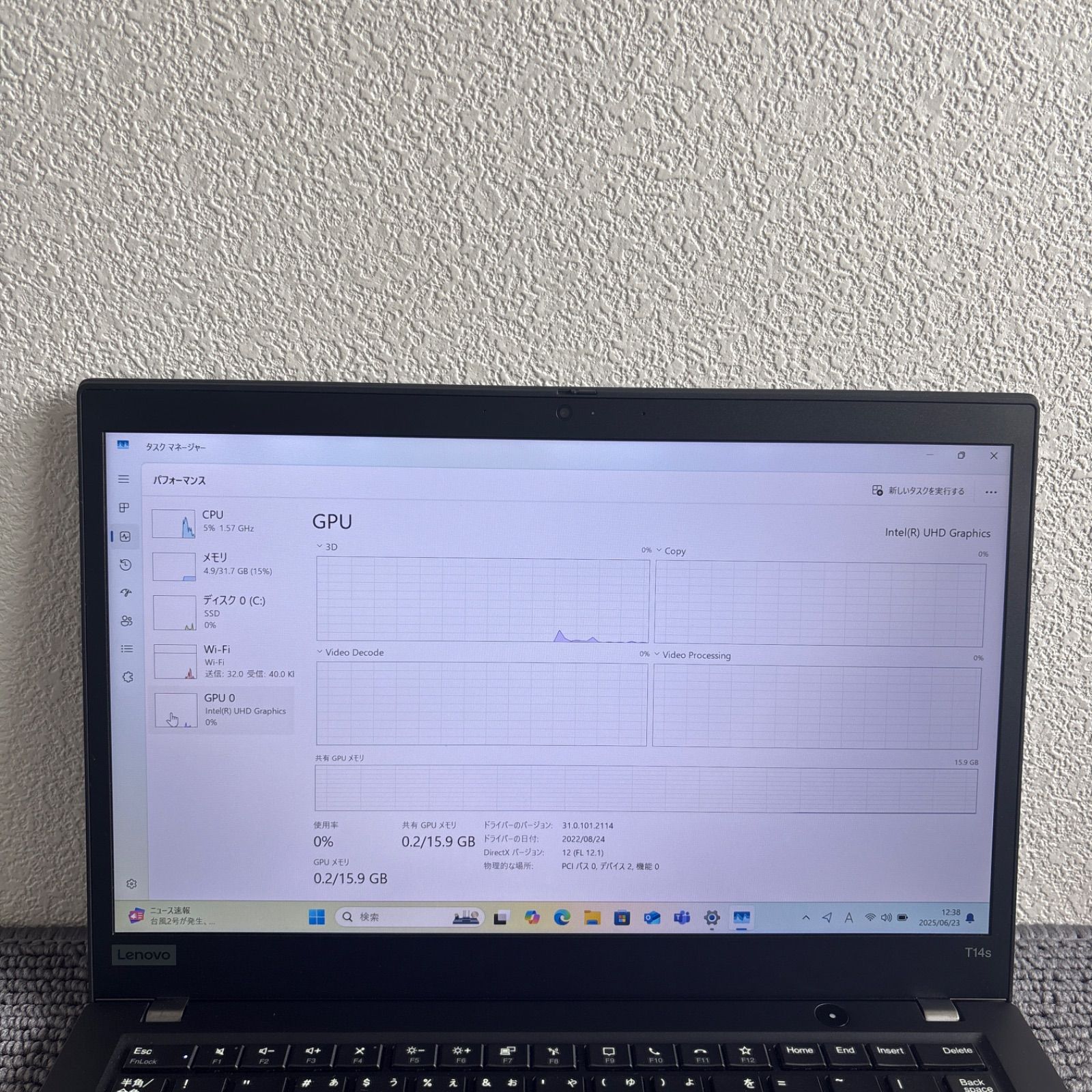 lenovo thinkpad T14s Gen 1 i7-10610U メモリ32GB SSD512GB Win11