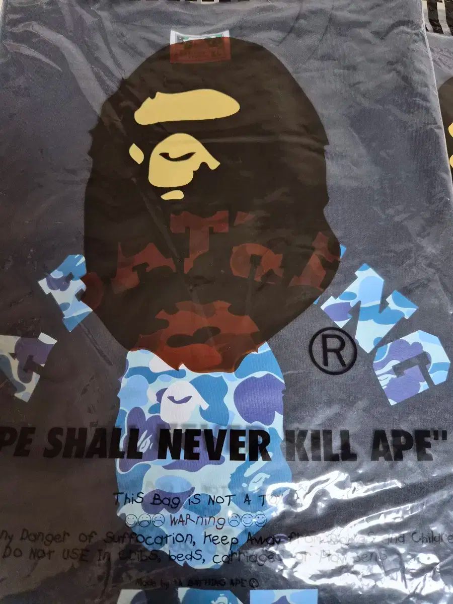 アイテム別 A BATHING APE アベイシングエイプ 正規品 ABC カモフラ カレッジ ロングスリーブ Tシャツ ブラック ブルー