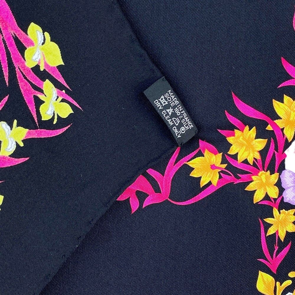 □新同□ エルメス カレ 65 スカーフ H.d' Origny 花咲く馬 花 馬