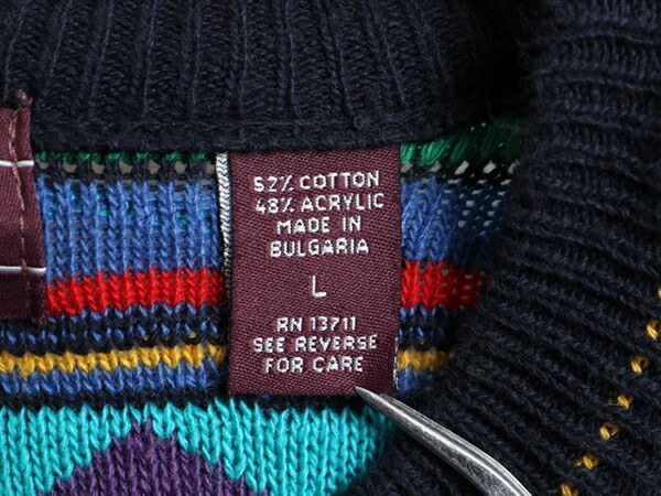 JOHN ASHFORD イタリア製 90'sアクリル ニットカーディガン XL JOHN