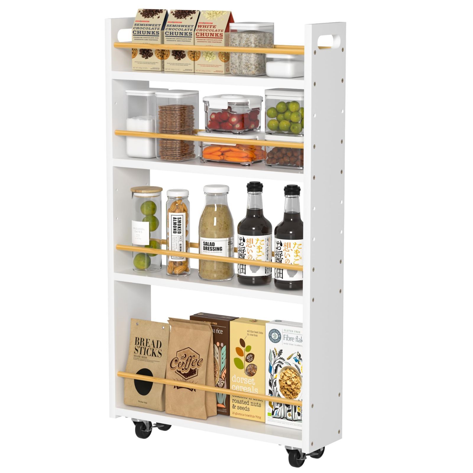 英国アンティークのおしゃれなキッチンワゴン、扉収納付きの便利な