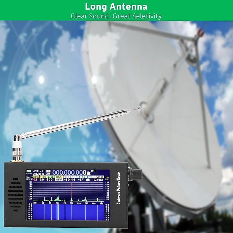 短波ラジオ受信機、ポータブル 100KHz から 149MHz マルチモード 192kHz スペクトル帯域幅アルミニウム合金シェル DSP SDR 1  - メルカリ